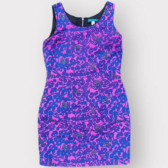 Anthropologie PIM + LARKIN Purple floral sleeveless Sheath dress women’s size M - Picture 3 of 10